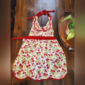 Cotton Apron Cherry Print